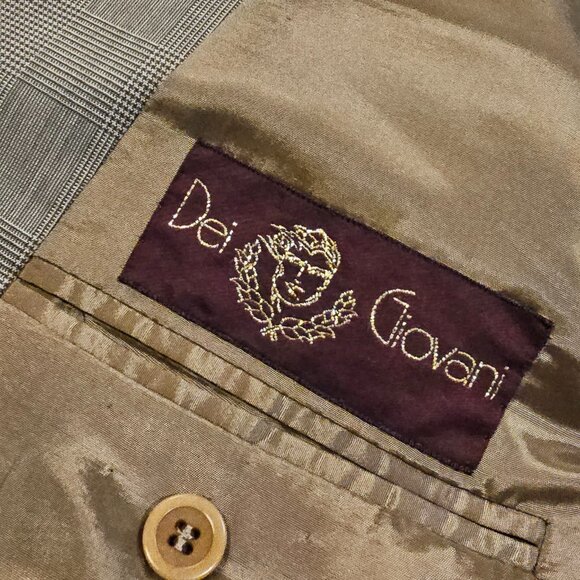 Vitale Barberis Canonico Italy Dei Giovani Wool Beige Plaid Blazer Jacket 40R - Picture 4 of 10